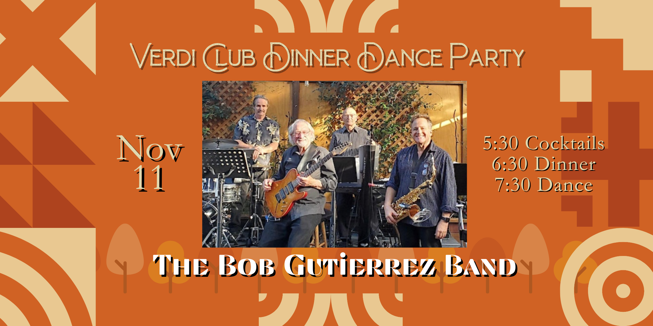Bob Gutierrez band Verdi Club dinner November 11